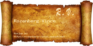 Rozenberg Vince névjegykártya